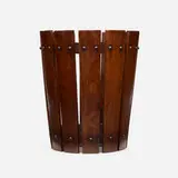Waste basket, model 94 by Gustav Stickley, 1904-07, oak, wrought iron, sold May 2021
