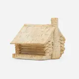 Log Cabin novelty inkwell by George E. Ohr, 1895-96, bisque earthenware, sold May 2021