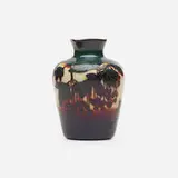 Fluogravure vase with berries by Désiré and Henri Muller for Val Saint-Lambert, c. 1905, blown, enameled, and acid-etched cameo glass, sold May 2021