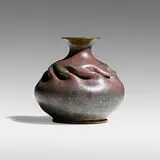 Vase by George E. Ohr, 1897-1900, glazed earthenware, sold May 2021