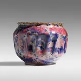 Large vase by George E. Ohr, 1897-1900, glazed earthenware, sold May 2021