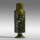 George E. Ohr, Tall vase with cut-outs, 1897-1900, glazed earthenware