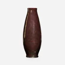 Experimental vase by Hugh C. Robertson, 1885-89, oxblood-glazed stoneware, sold May 2021