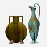 Chelsea Keramic Art Works, Flask and tall pitcher, c. 1880, glazed earthenware