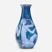 Édouard Cazaux, Vase with nymphs, c. 1950, glazed earthenware