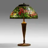 Apple Blossom table lamp by Tiffany Studios, c. 1910, leaded glass, patinated bronze, sold May 2021