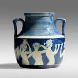 Rare and Early vase by Ellsworth Woodward for Newcomb College Pottery, 1898, glazed earthenware, sold May 2021