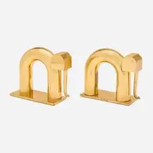 Chase Brass & Copper Co., Elephant bookends, model 17043, c. 1930, brass