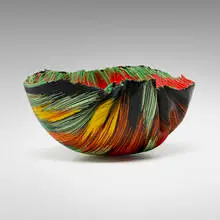 Toots Zynsky, Untitled (from the Tierra del Fuego series), c. 1987, filet de verre fused and thermo-formed glass threads