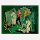 Maurice Alvo, Untitled, c. 1950, lacquer on panel