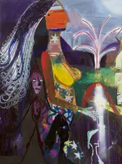 Matthias Dornfeld, untitled (big magic women), 2011, Acryl und Gouache auf Leinwand