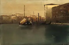 Früher Abend in Venedig by Wilhelm Schreuer, Öl auf Papier, auf Leinwand aufgezogen, sold May 2014