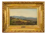 Gustav Jäger, Blick aufs Volskergebirge, 1836, Öl auf Papier auf Pappe