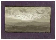 Fidus, O Ihr Wolkenschwärme, 1898, Aquarell und Deckweiß auf Papier, vom Künstler auf violettfarbenes Papier aufgezogen und im Rand mit blauer Kreide bemalt