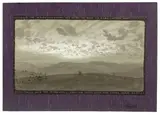 Fidus, O Ihr Wolkenschwärme, 1898, Aquarell und Deckweiß auf Papier, vom Künstler auf violettfarbenes Papier aufgezogen und im Rand mit blauer Kreide bemalt