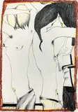 Horst Janssen, Für Verena, Fest, 1969, Bleistift und Farbkreide auf festem Papier