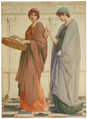 Henry Ryland, Two Girls, Aquarell über Bleistift auf Velin