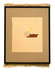 Richard Tuttle, Custom and Presentation 16, 1984, Aquarell, Bleistift und Collage auf Papier mit Rahmen und Plastik