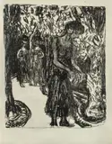 Sakuntala im Tempelgarten by Ernst Ludwig Kirchner, 1907, Lithographie auf Papier, sold Nov 2013