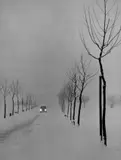 Abendliche Straße bei Bernau by Peter Keetman, 1956, Vintage. Silbergelatineabzug. Leonar-Papier, sold Nov 2013