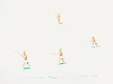 Norbert Bisky, Feindliche Kämpfer, 2003, Aquarell und Bleistift auf Velin