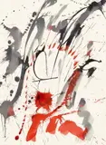 Markus Prachensky, Ohne Titel, 1964, Tuschfeder in Rot und Schwarz auf Velin