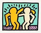 Keith Haring, Best Buddies, 1990, Farbserigraphie auf Velin (Wz: Coventry Rag)
