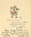 Jung‘s sin‘ immer leichte by Heinrich Zille, 1924, Aquarell und Tuschfeder über Bleistift auf dem Vorsatzblatt des Buches: Heinrich Zille: 220 Berliner Bilder (Dr. Eysler , sold Jun 2009