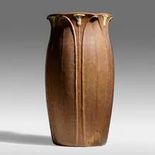 Ruth Erickson for Grueby Faience Company, Rare and Exceptional floor vase, c. 1905, glazed earthenware