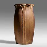 Rare and Exceptional floor vase by Ruth Erickson for Grueby Faience Company, c. 1905, glazed earthenware, sold May 2021