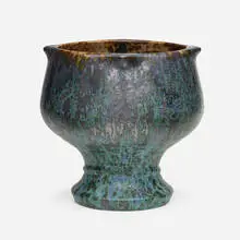 Chalice by Pierre-Adrien Dalpayrat, c. 1895, glazed stoneware, sold May 2021