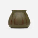 Rare vase with geometric pattern by Marblehead Pottery, 1908-20, glazed earthenware, sold May 2021