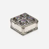 Elizabeth Ethel Copeland, Exceptional box, c. 1910, silver, cloisonné enamel