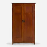 Gustav Stickley, Child's wardrobe, model 920, 1905-12, oak, patinated brass