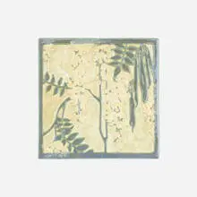 Adelaide Robineau, Rare wisteria tile, c. 1910, carved and glazed porcelain