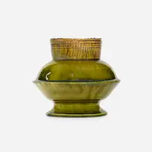 Vase by George E. Ohr, 1897-1900, glazed earthenware, sold May 2021