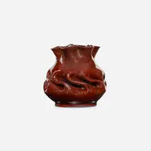 Vase by George E. Ohr, 1897-1900, glazed earthenware, sold May 2021