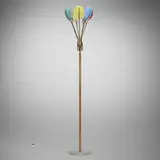 Angelo Lelii, Floor lamp, c. 1955, brass, enameled steel, marble, acrylic