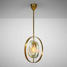 Ceiling lamp, model 1933 by Max Ingrand, c. 1957, cut, polished, and frosted glass, brass, sold Jan 2025