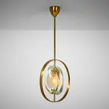 Max Ingrand, Ceiling lamp, model 1933, c. 1957, cut, polished, and frosted glass, brass