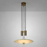 Max Ingrand, Counterbalance celing lamp, model 1953, c. 1955, lacquered aluminum, glass, brass