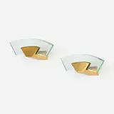 Max Ingrand, Wall-mounted coat hangers model 1779, pair, c. 1965, glass, brass
