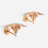 PH 4 5/3 wall lamps, pair by Poul Henningsen, copper, sold Jan 2025