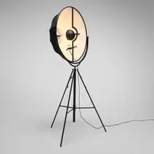 Floor lamp by Mariano Fortuny, enameled steel, chrome-plated steel, fabric, sold Jan 2025