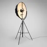 Mariano Fortuny, Floor lamp, enameled steel, chrome-plated steel, fabric
