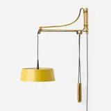 Oscar Torlasco, Wall lamp, c. 1950, brass, enameled aluminum, glass