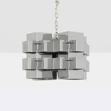 C. Jeré, Chandelier, c. 1975, chrome-plated steel