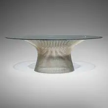 Warren Platner, Coffee table, bronze-plated steel, glass