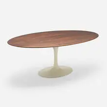 Eero Saarinen, Tulip dining table, model 174W, rosewood, lacquered steel