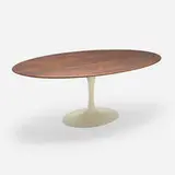 Eero Saarinen, Tulip dining table, model 174W, rosewood, lacquered steel